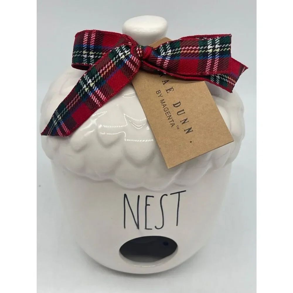 Rae Dunn Acorn Shaped “Nest” Ceramic Birdhouse